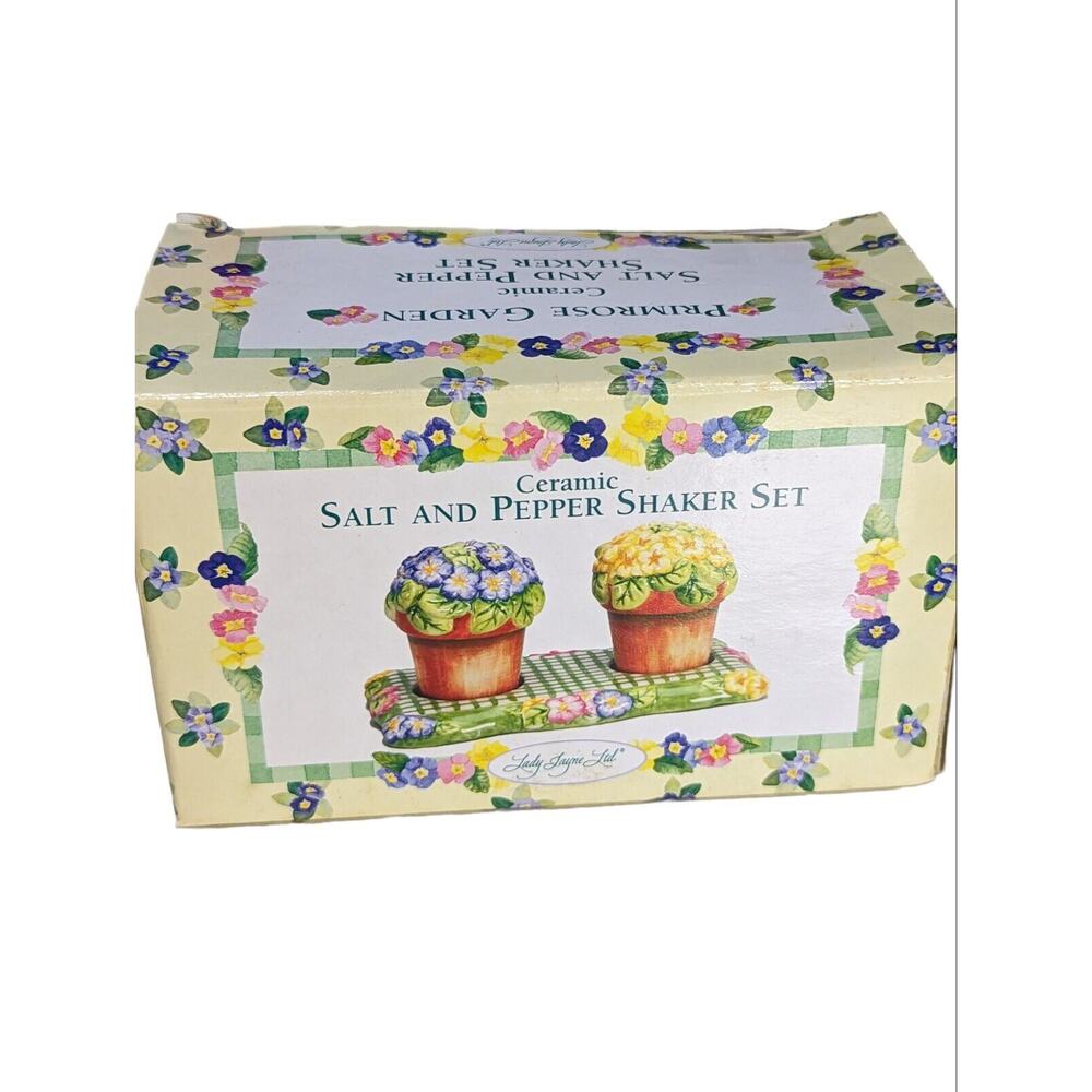 Lady Jayne Ltd Flowers In Flower Pots Salt And Pepper Shakers Set Ceramic